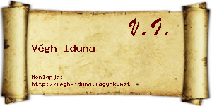 Végh Iduna névjegykártya